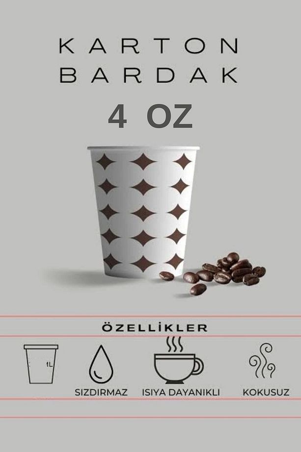 Karton Bardak 4 Oz Türk Kahvesi Espresso Bardağı 100'lü - 3
