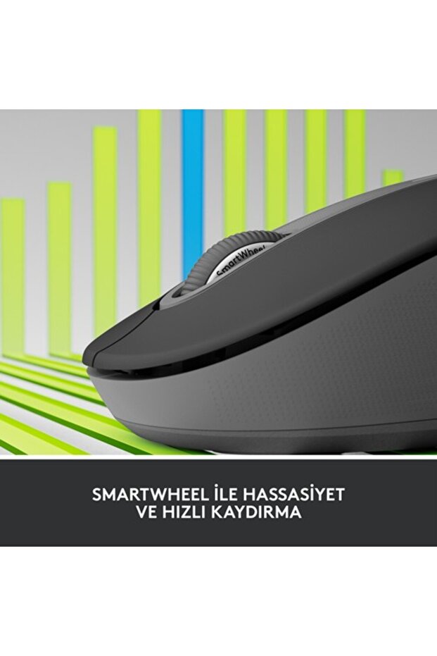 Signature M650 Büyük Boy Sağ El Için Sessiz Kablosuz Mouse Siyah 910-006236 - 3