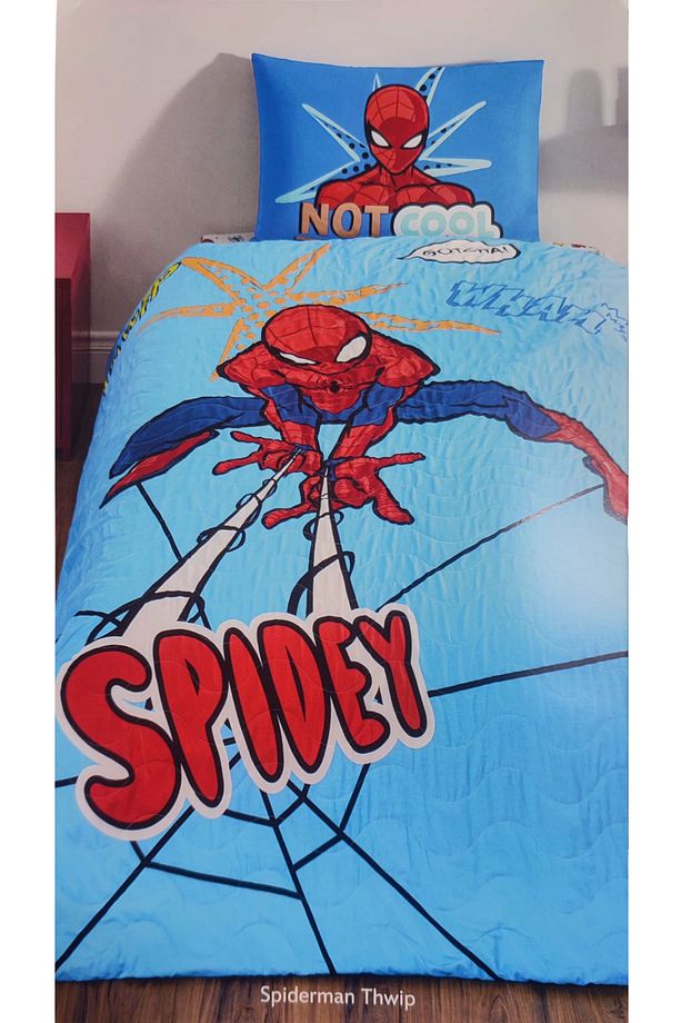 Disney Spiderman Thwip Tek Kişilik Complete Set Dört mevsim Kapitoneli Nevresim Takımı - 1