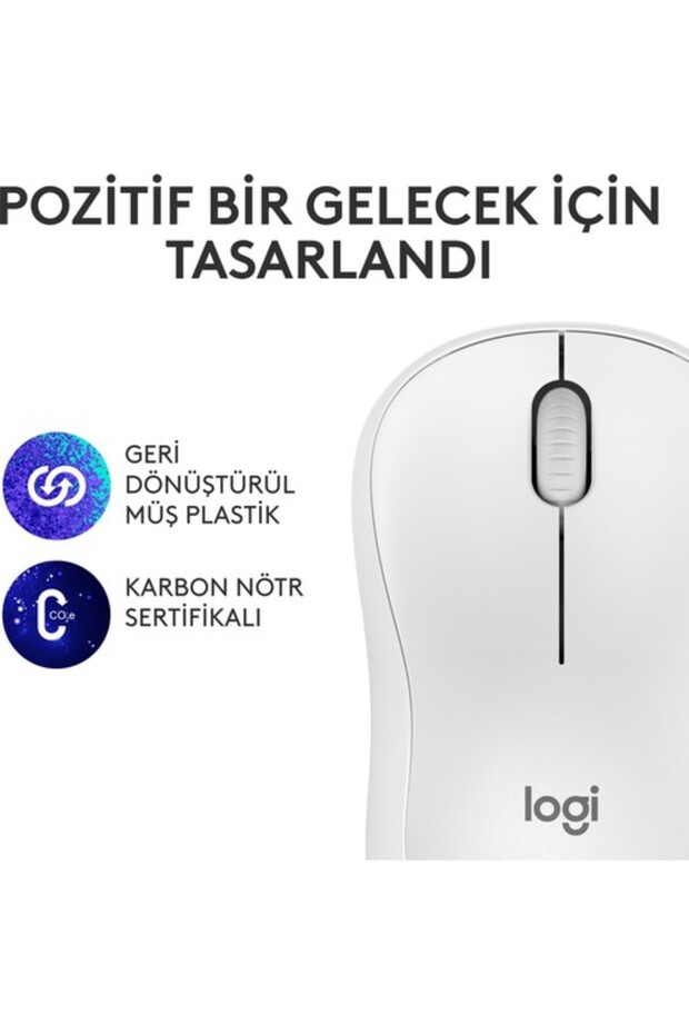 M240 Sessiz Kompakt Kablosuz Bluetooth Mouse - Beyaz - 9