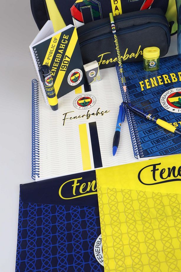 LİSANSLI FENERBAHÇE BÜYÜK BOY OKUL ÇANTASI,KALEM ÇANTASI,A4 2 ADET DEFTER,700 ML MATARA İLE KIRTASİY - 3