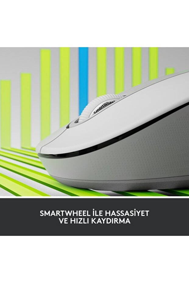 Signature M650 Küçük ve Orta Boy Sağ El Için Sessiz Kablosuz Mouse Beyaz 910-006255 - 3