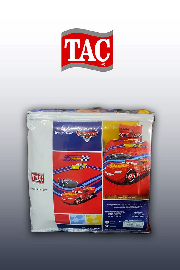 Disney Cars Race Track Tek Kişilik Complete Set Dört Mevsim Kapitoneli Pike Takımı - 3