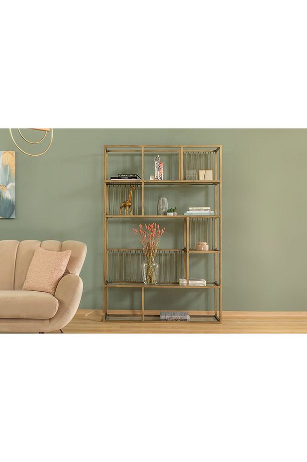 Lola Metal Kitaplık, Pirinç 120 Cm - 1