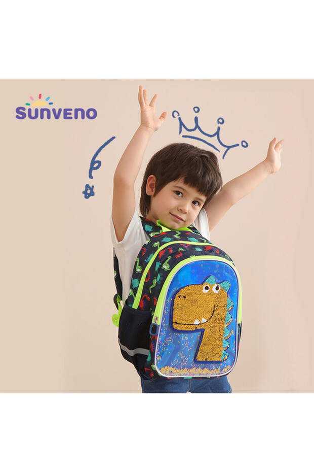 حقيبة ظهر مدرسية على شكل ديناصور - 3