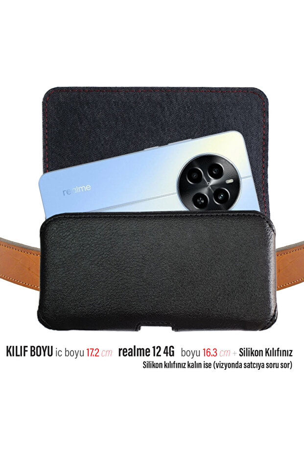 For Realme 12 4g Belt Case Cover Waist Belt Case
