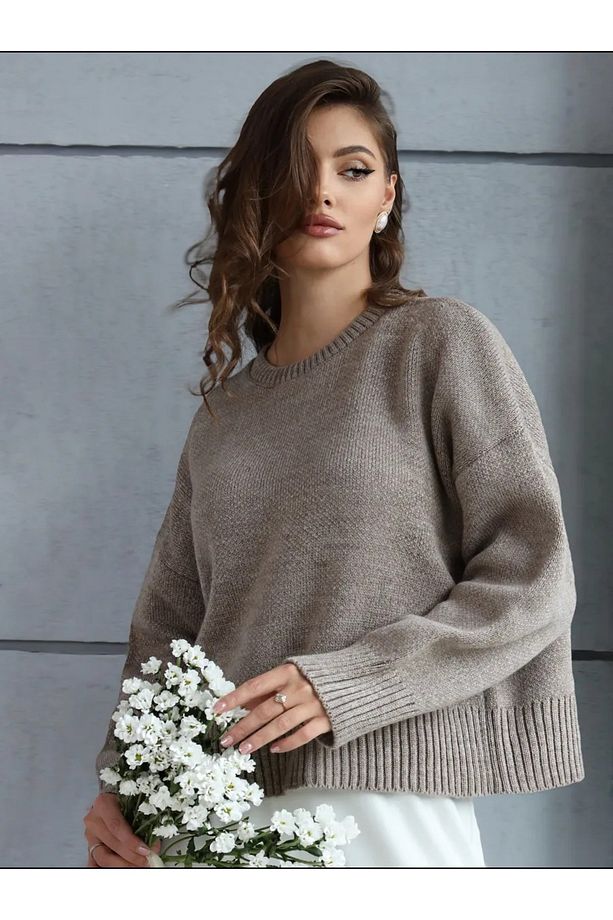 Vizon Bisiklet Yaka Oversize Triko Kazak - 3