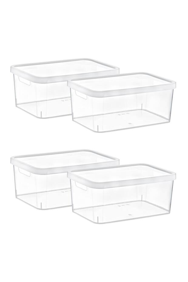 Stafi Set of 4 - Transparent Box with Lid, 4.5 Lt, Multi-Purpose - 1