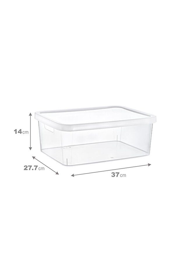 2-piece set stafi multi-purpose box with lid transparent 12 lt - 2