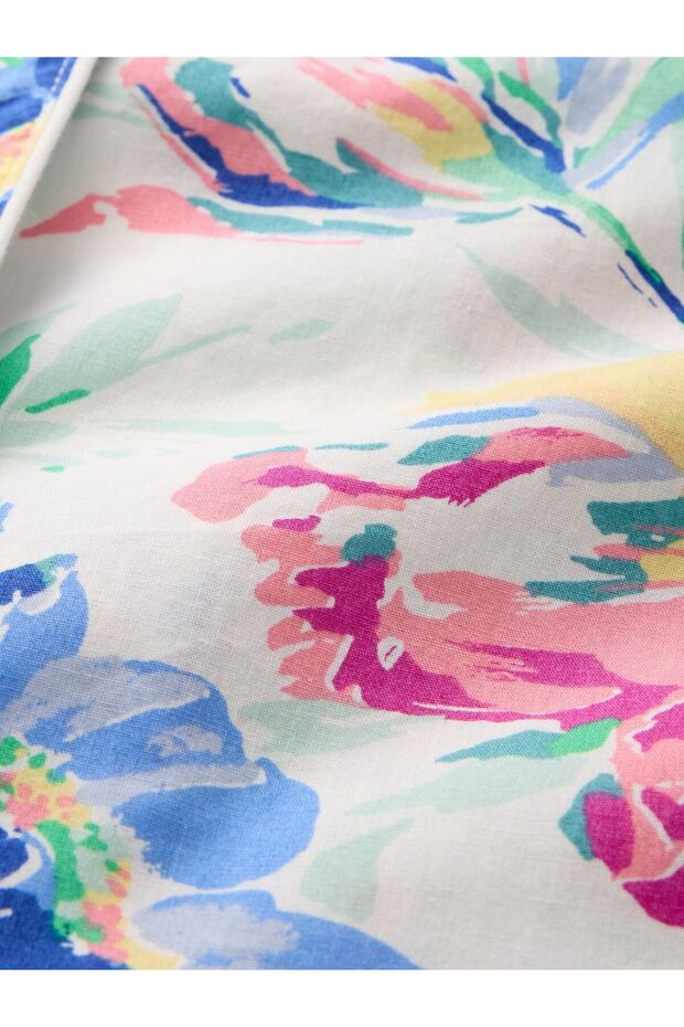 Kadın Çok Renkli Poplin Pijama Üstü - 4
