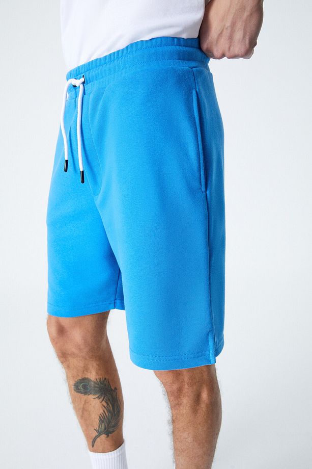 UNCERTAIN Erkek Comfort Fit Saks Mavi Şort & Bermuda - 3