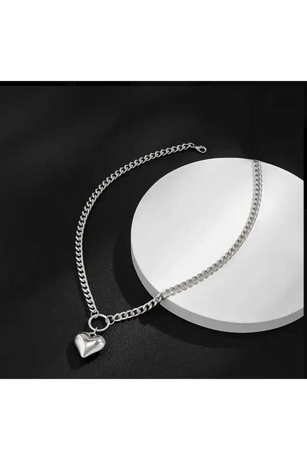 Elegant Stainless Steel Heart Necklace for Women, Non-Fading Fashion, for Valentine's Day