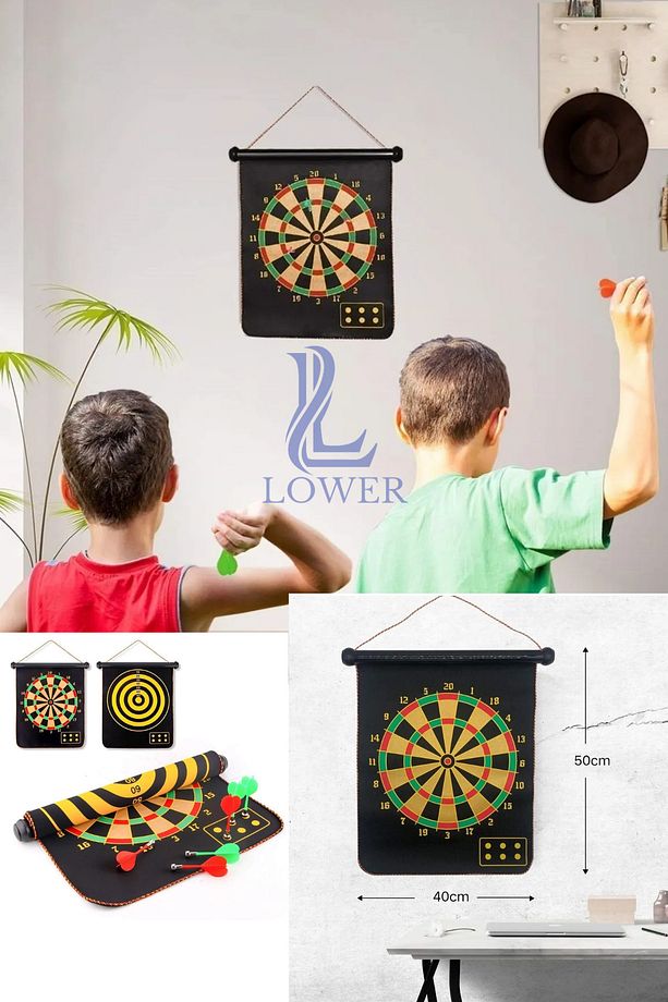 6 Oklu Dart Seti Çift Taraflı  Manyetik Mıknatıslı Oyun Asmalı Dart Ok Dart Oyunu - 3