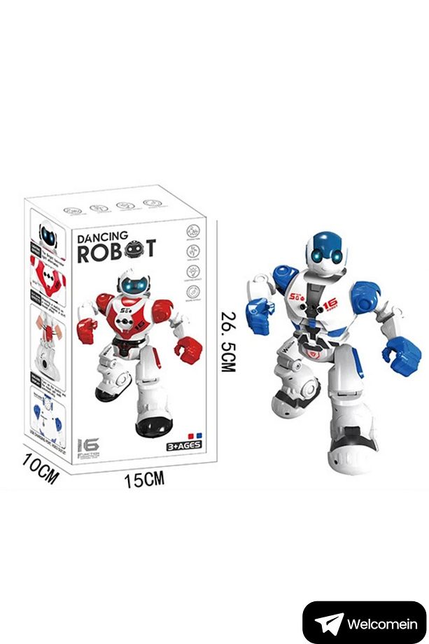 16 Fonksiyonlu Şarjlı Uzaktan Kumandalı Akıllı Robot Sesli Işıklı Programlama Dans Moonwalk Robot - 8