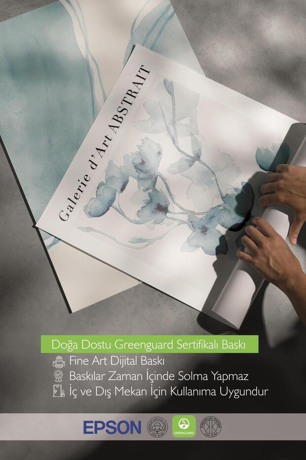 Ahşap Çerçeveli Tablo Seti, Soft Açık Mavi Duvar Tablosu, 3 Adet Poster Seti, No:300775 - 5