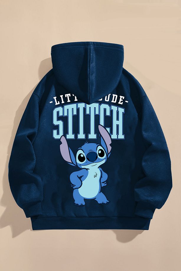 Çocuk Sweatshirt üç iplik şardonlu baskılı Lacivert sweatshirt | Karakter Baskılı - 1