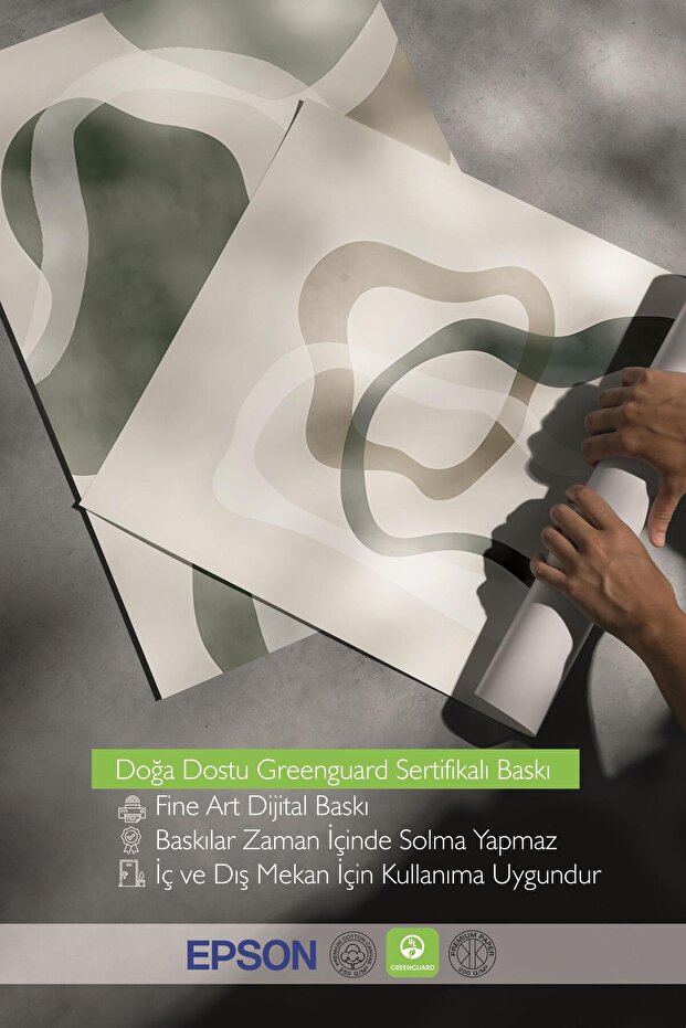 Siyah Çerçeveli Tablo Seti, Soft Yeşil Duvar Tablosu, 3 Adet Poster Seti, No:300771 - 5