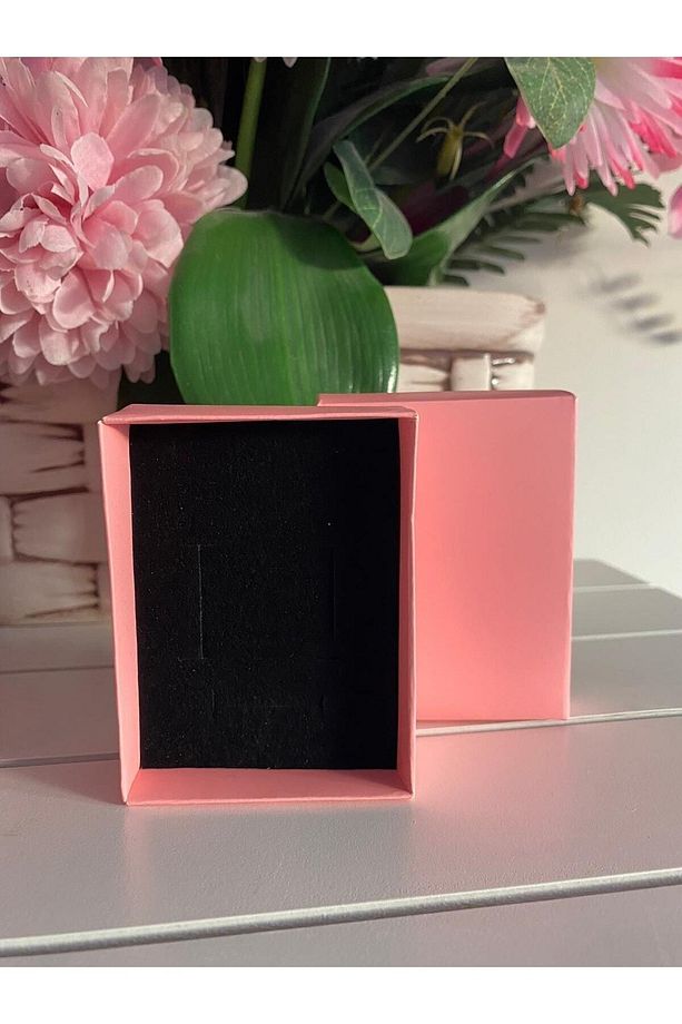 Pembe Mini Takı Kutusu Set Kolye Küpe Bileklik Yüzük Kutusu 24 Adet Demonte Süngerli 6x8x3cm - 1