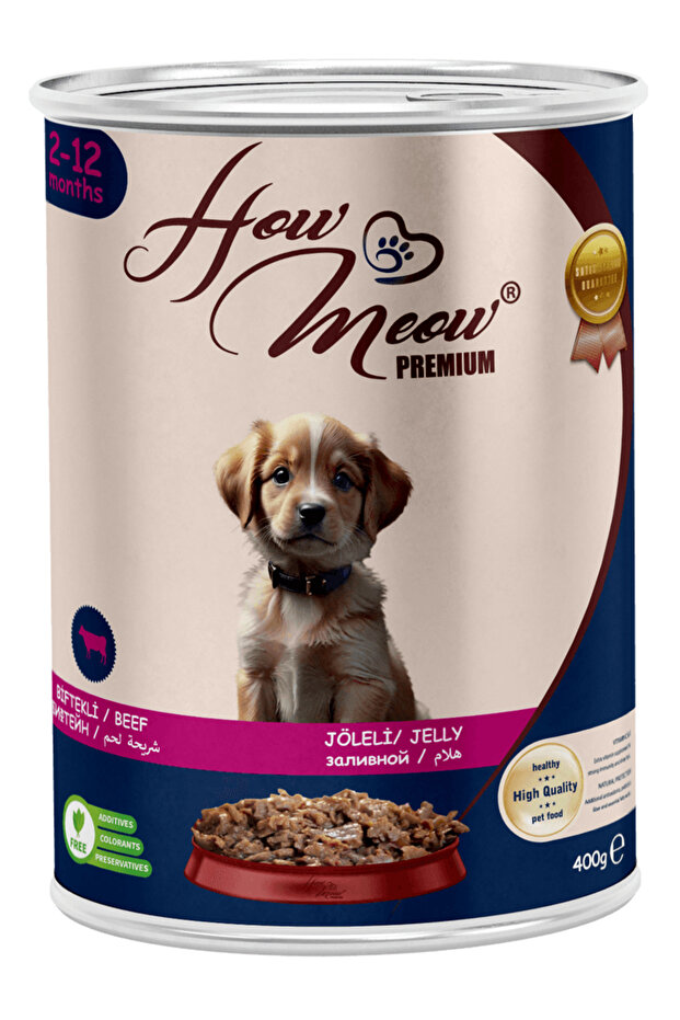 12 Adet Jöleli Parça Etli Yavru Köpek Yaş Maması Biftekli 400 gram - 1