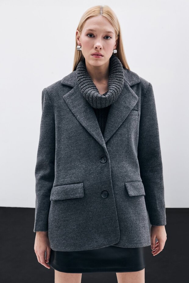 سترة كاجو بأزرار - أسود - 1