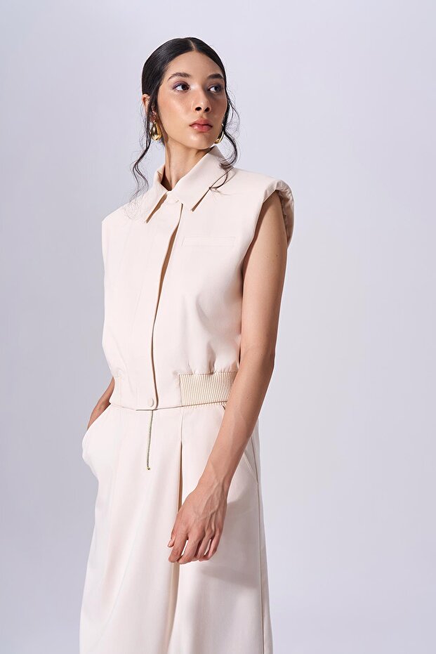 91702 Yelek Krem - 2