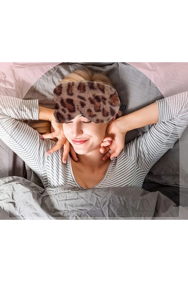 رقعة عين من القطيفة بنقشة الفهد، رقعة نوم، نظارات نوم - 1