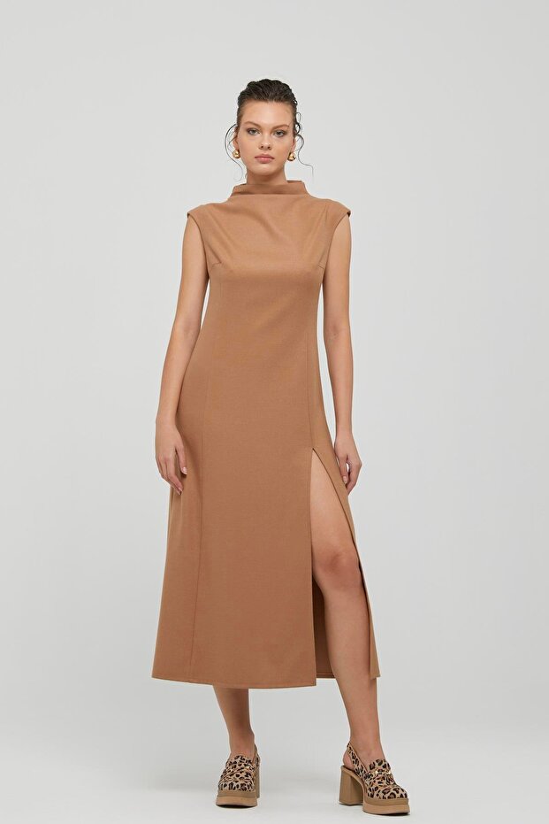 91113 ELBİSE CAMEL - 3