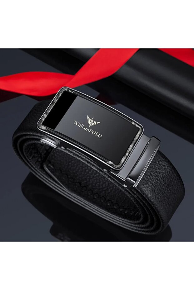 Genuine Leather Italian Buckle Belt William Polo Men's Leather Belt