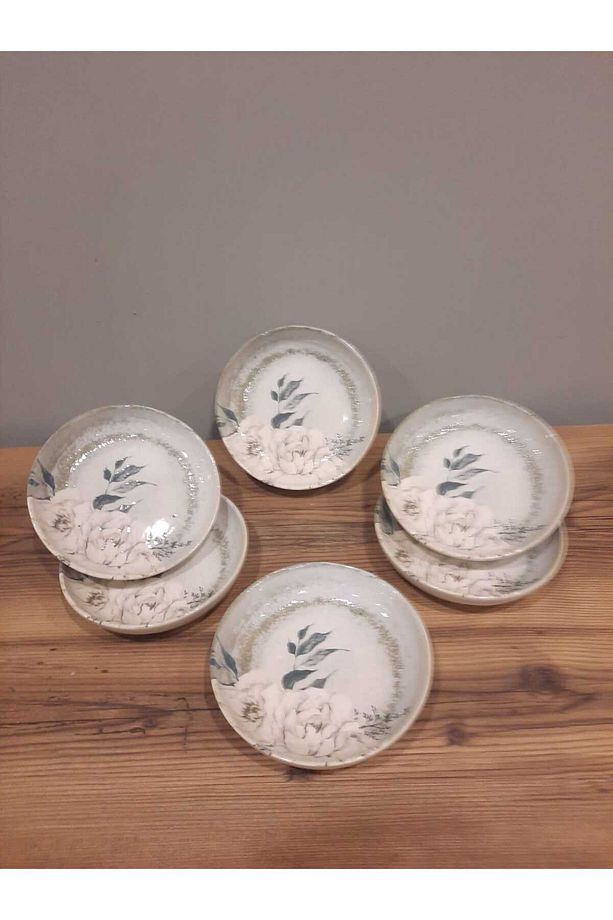 yemek tabağı 6 adet 18 cm parlak desenli - 6
