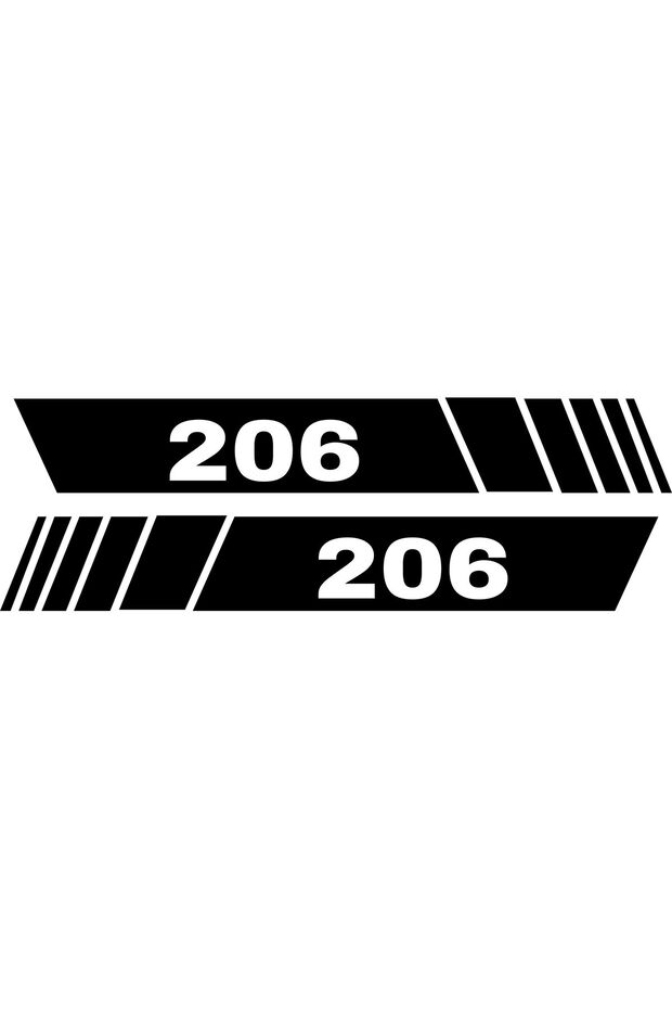 ملصق سيارة بيجو 206 ميرور سبورت نبض (2 قطعة مقاس 21 × 3 سم يمين ويسار)