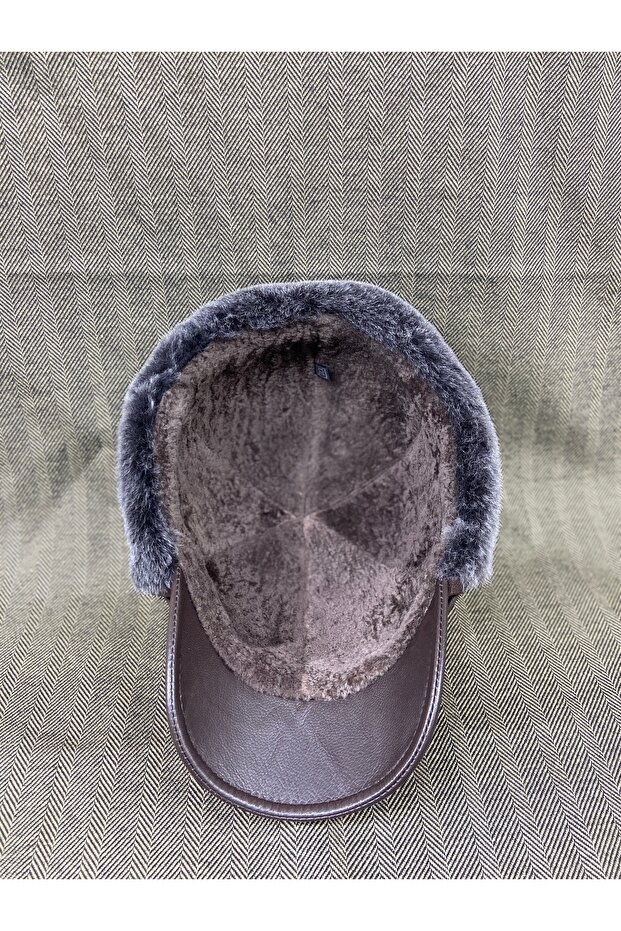 DERİ KÜRK PİLOT ŞAPKA - 3