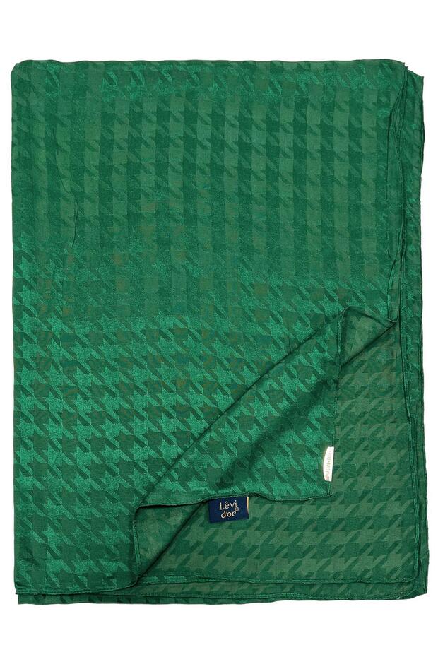 Jacquard Shawl - Houndstooth - Emerald - 1