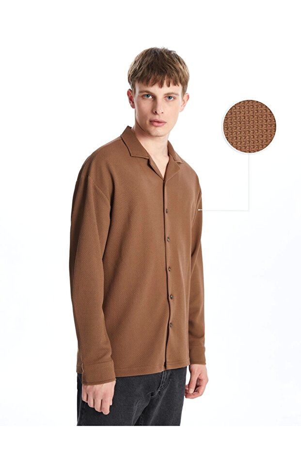Lcw Casual Kahverengi Regular Fit Uzun Kollu Erkek Dokulu Gömlek - 1