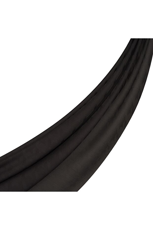 Ipekevi Houndstooth Patterned Monogram Shawl - Black - 2