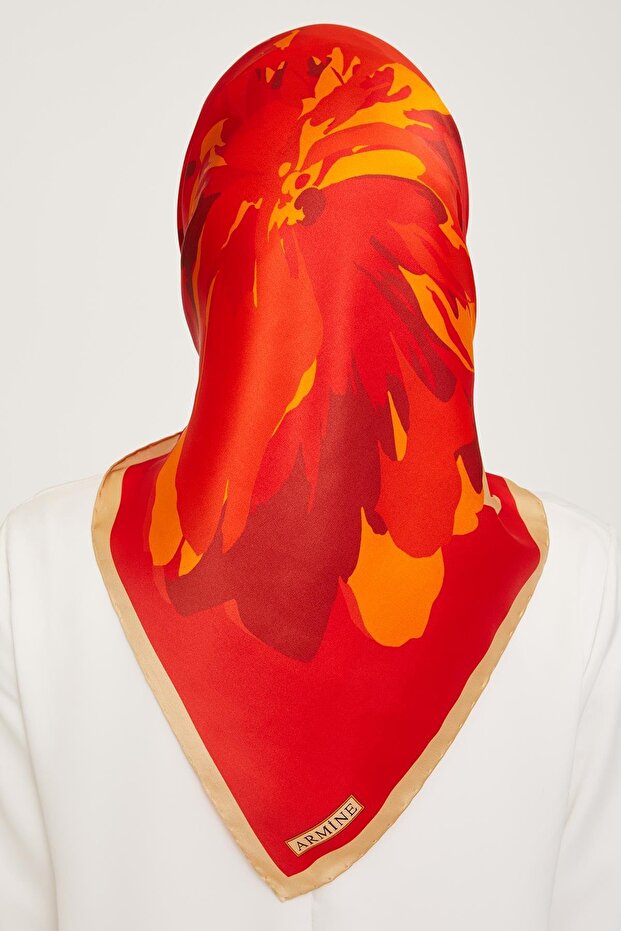 Silk Scarf 2024 Winter - 9042-09 Pomegranate Flower Twill