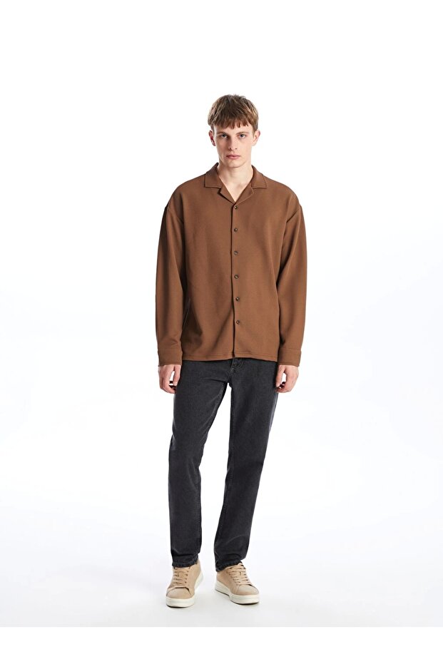 Lcw Casual Kahverengi Regular Fit Uzun Kollu Erkek Dokulu Gömlek - 2