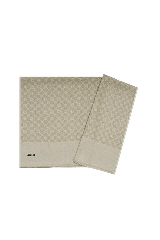 Elegance Monogram Şal - Bej 933 - 1