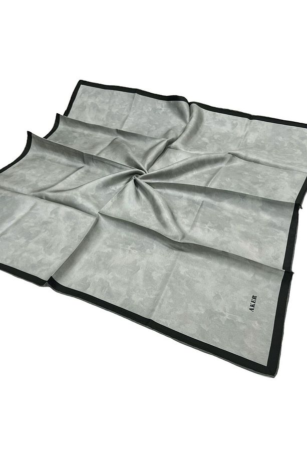 İpek Eşarp - 7208713-975 Koyu Gri Siyah Twill - 2