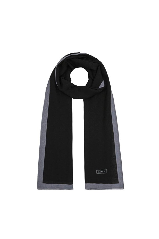 Şal Monogram - Negru Gri - 1