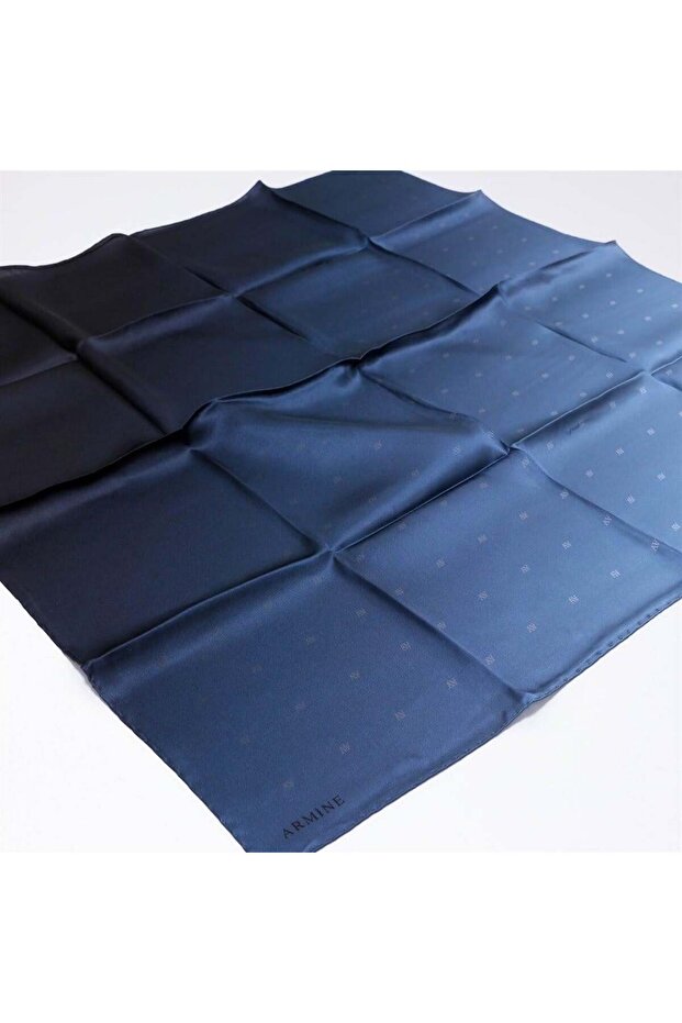 Navy Blue Silk Scarf - Nostalgia 8338-04 Sura