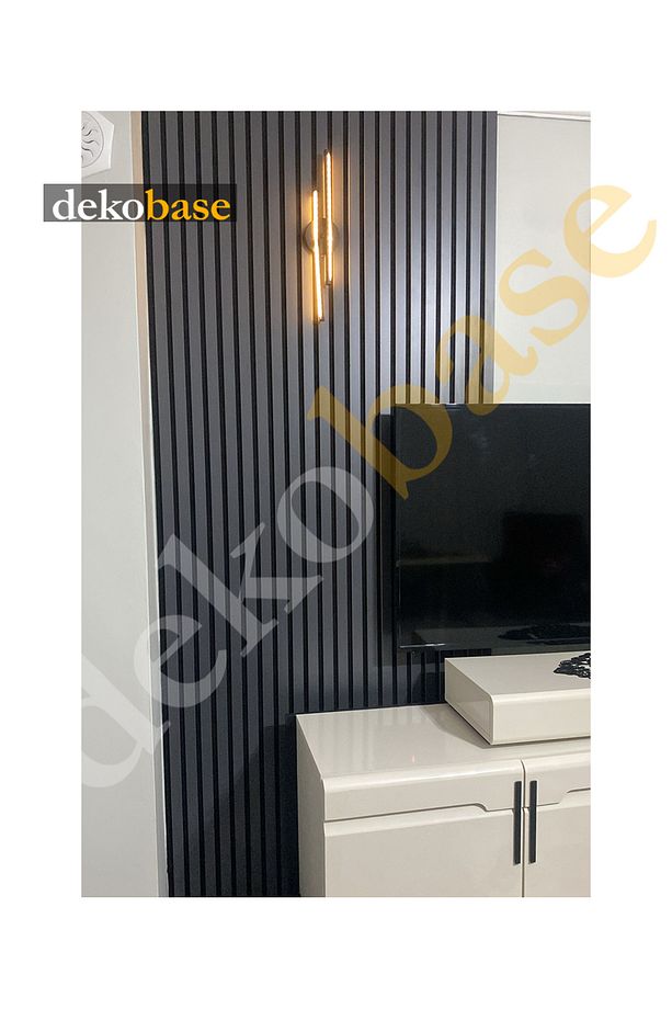 Antrasit 100x240cm Yeni Nesil Akustik Ahşap Duvar Paneli - 6