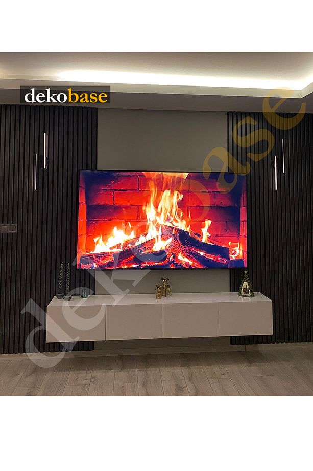 Antrasit 100x240cm Yeni Nesil Akustik Ahşap Duvar Paneli - 5