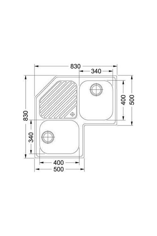 Pnx 621-e Eviye, Progresso, 2 Göz, Damlalıklı, Köşe, Inox - 2