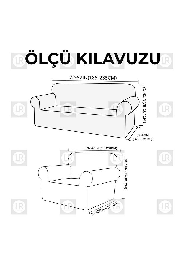 Riseler Kadife 3 kişilik koltuk örtüsü Lastikli Kanepe Örtüsü  Lastikli Koltuk Örtüsü  Koltuk Kılıfı - 5