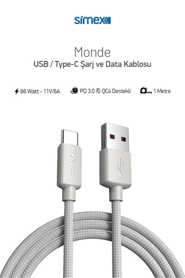 USB Type C 66Watt 11V 6A Xiaomi Hızlı Şarj ve Data Kablosu Xiaomi, Samsung, Android - 3