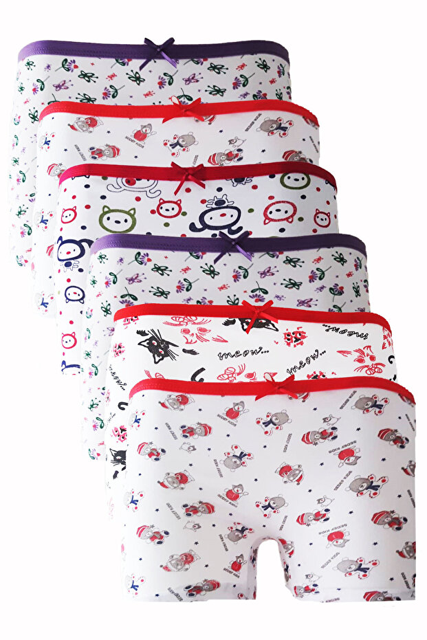 6-Piece Girls' Boxer Shorts Colorful Patterned Empirme Fun