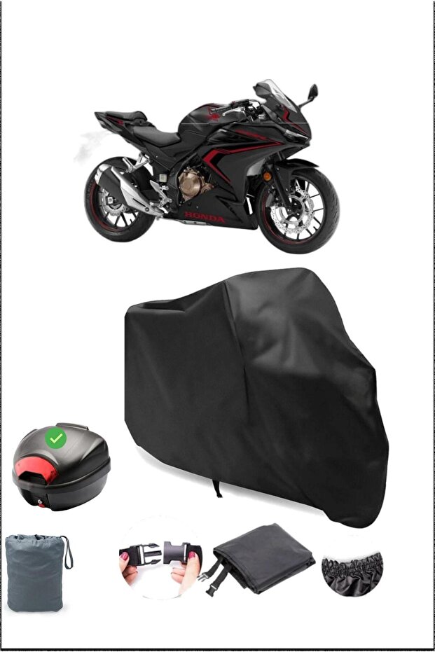 غطاء خلفي أسود لهوندا Cbr 500r متوافق مع غطاء دراجة نارية مقاوم للماء