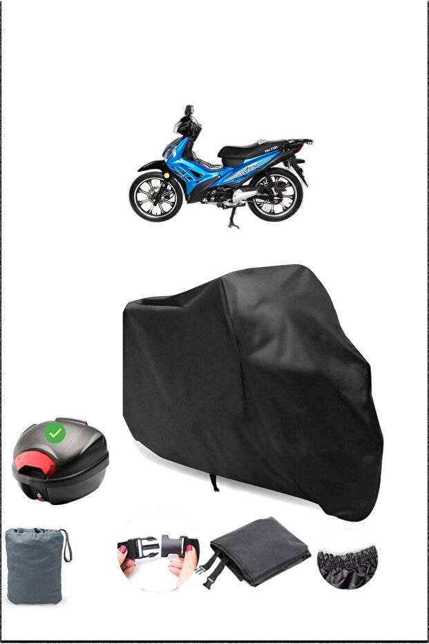 غطاء دراجة نارية مقاوم للماء متوافق مع حقيبة السرج Black Falcon Master 50