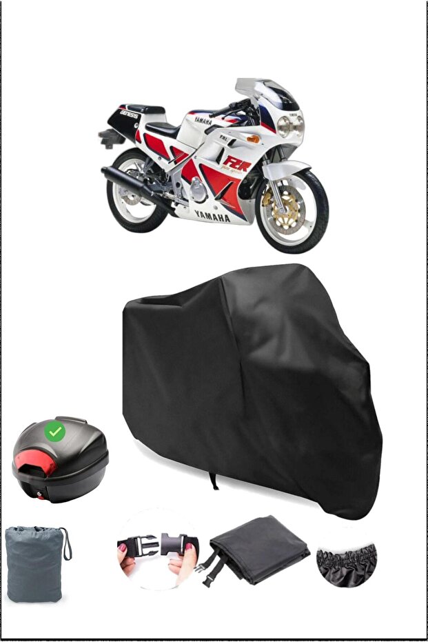 Black Yamaha Fzr 250 Rear Bag Compatible Waterproof Motorcycle Cover