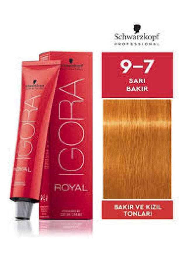 Royal 9-7 Sarı Bakır Saç Boyası 60ml - 1